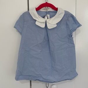 JACADI blouse light blue and white collar like new